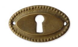 Schlüsselblatt Messing Antik matt groß P1110385-E