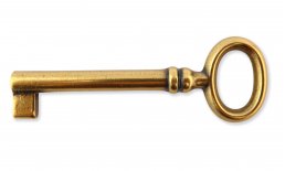 Schlüssel Art Déco 69 mm Valencia golden P1110576E
