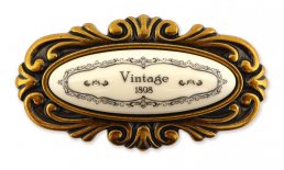 Möbelknauf SANTI mit Porzellan-Inlay Vintage golden P1120039-1