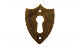 Schlüsselblatt Biedermeier Wappen Messing Antik mittelgroß P1120259-1