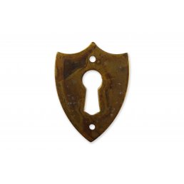 Schlüsselblatt Biedermeier Wappen Messing Antik mittelgroß P1120259-1