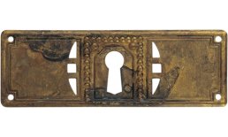 Schlüsselblatt Art déco Wien Messing antik quer mit Schlüsselloch 30684.09700.03_1
