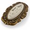 Möbelknauf SANTI Paris mit Porzellan-Inlay Vintage golden P42.01.Q4.A8G-3