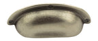 Muschelgriff Art déco - Landhausstil klein silbern matt