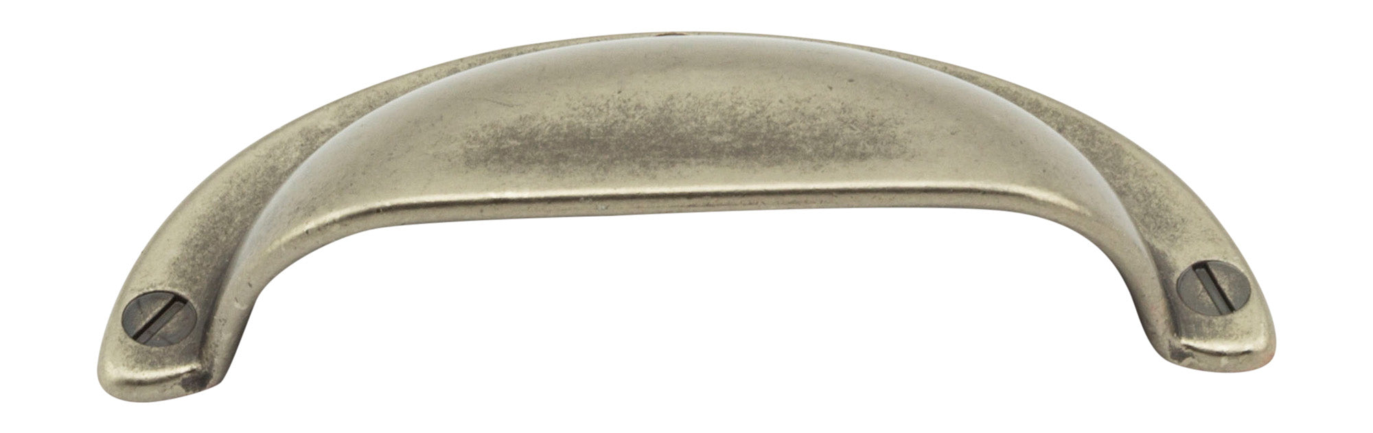 Muschelgriff Art déco - Landhausstil klein silbern matt