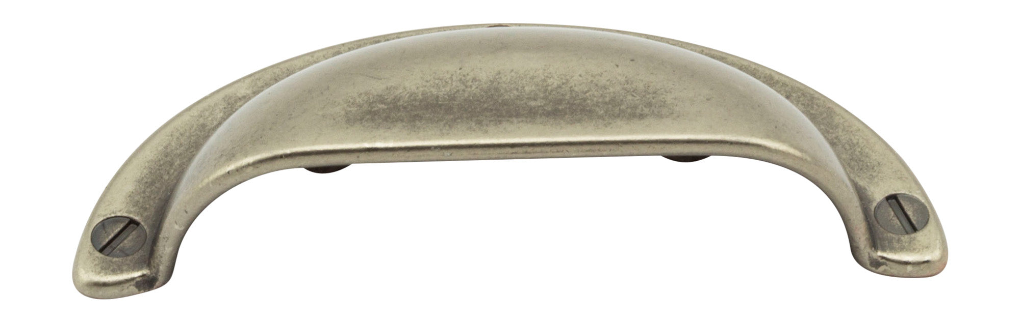 Muschelgriff Art déco - Landhausstil klein silbern matt