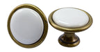 Landhausstil Ø 34mm Porzellanknopf weiß mit Rand Florence