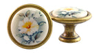 Potpourri Möbelgriffe VENEZIA Hibiskus klein mit Porzellan-Inlay