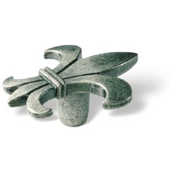 Möbelknopf Fleur-de-Lys zinnfärbig
