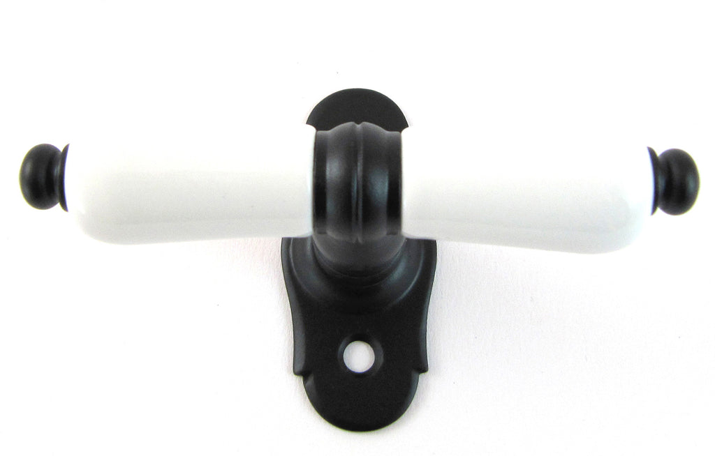 Fenstergriff Porzellan BATON weiß schwarz matt