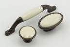 Vintage Küchengriff Porzellan creme Country Bronze