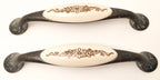Landhausstil Bogengriffe mit Porzellan-Inlay Avorio