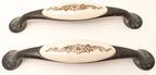 Landhausstil Bogengriffe mit Porzellan-Inlay Avorio