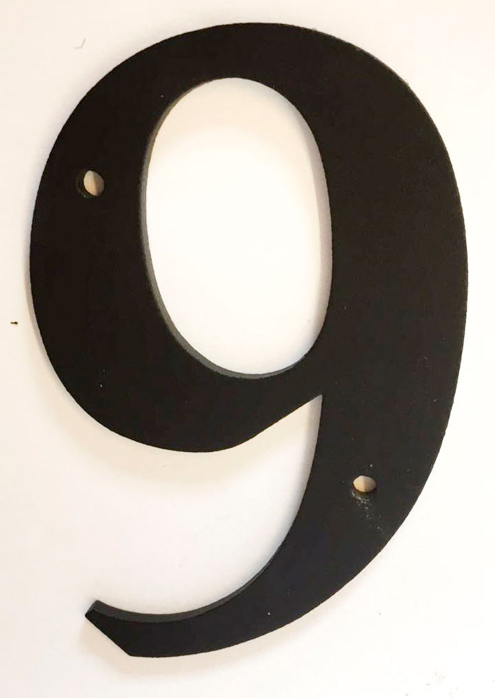 Hausnummer 9 Landhausstil schwarz matt