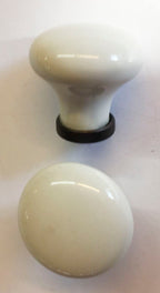 Porzellanknopf cream dunkelbrauner Fuß Ø 30 mm