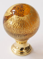 Glasknopf Ø 30mm Gold Topas