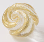 Glasknopf Ø 35mm Rose mit Blattgold