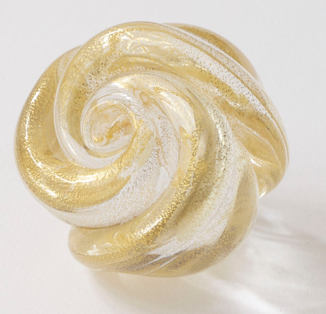 Glasknopf Ø 35mm Rose mit Blattgold