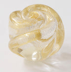 Glasknopf Ø 35mm Rose mit Blattgold