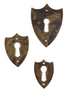 Schlüsselblatt Biedermeier Wappen Messing Antik klein