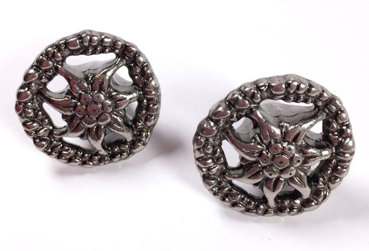 Knopf Ø 36mm EDELWEISS altsilberfärbig