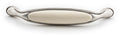 Großer Vintage Küchengriff 128mm Porzellan FORTE creme silbermatt