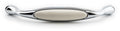 Extra Großer Vintage Küchengriff 160mm Porzellan FORTE creme Chrom poliert