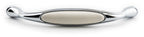 Extra Großer Vintage Küchengriff 160mm Porzellan FORTE creme Chrom poliert