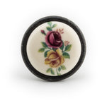 Landhausstil Ø 34mm Porzellanknopf VIOLET mit Rand Avorio