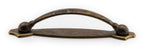 Griff mit Deckplatte Art déco Messing Antik mittel