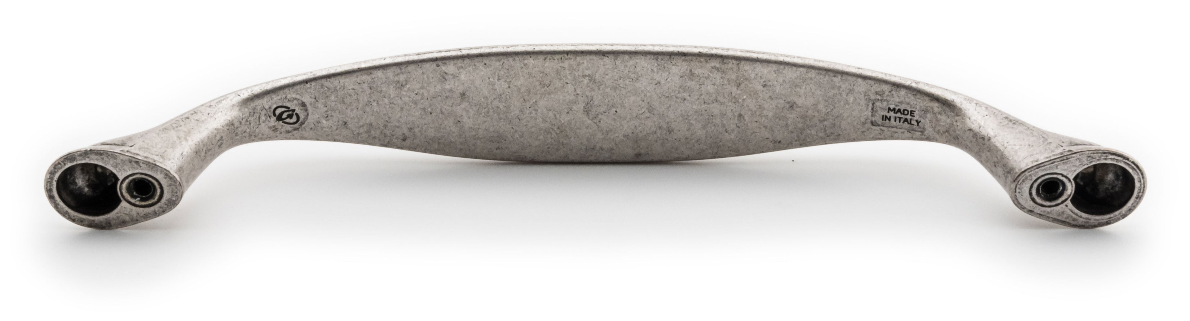 Extra Großer Vintage Küchengriff 160mm Porzellan FORTE weiß Silbermatt