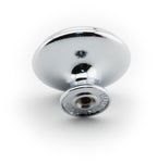 Porzellanknopf Ø 30mm FORTE weiß klein Chrom poliert