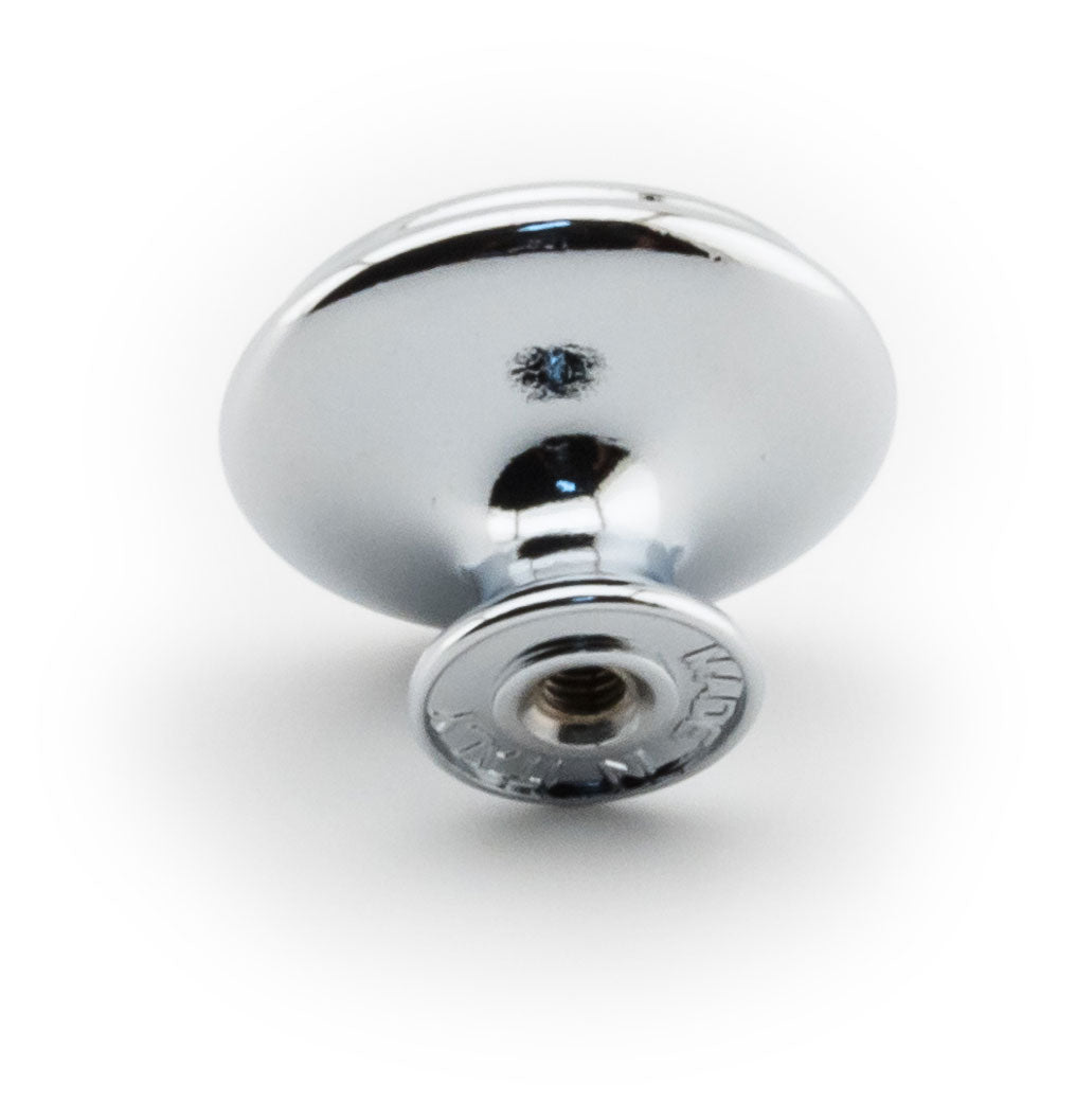 Porzellanknopf Ø 30mm FORTE weiß klein Chrom poliert