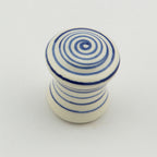 Porzellanknopf Ø 29mm blau weiß