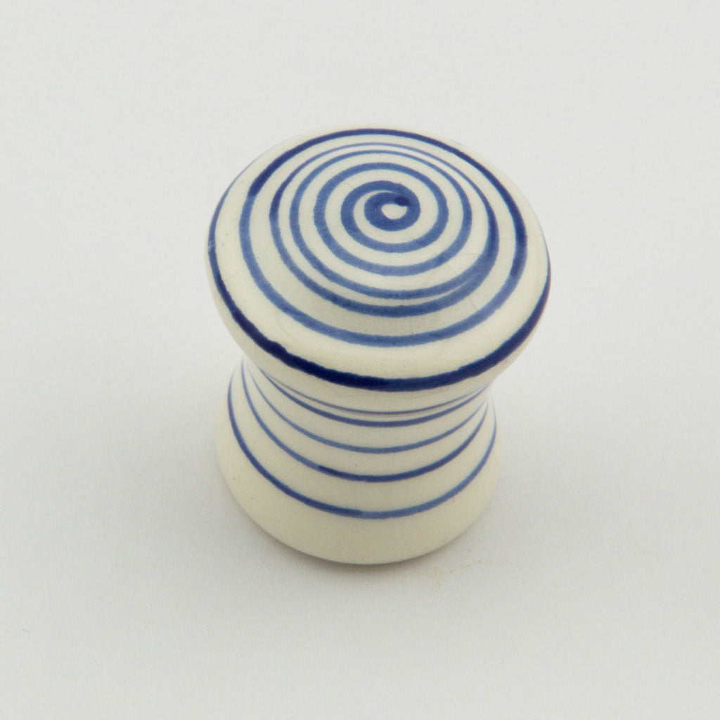 Porzellanknopf Ø 29mm blau weiß