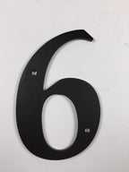 Hausnummer 6 Landhausstil schwarz matt