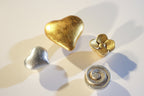 Keramikknopf Ø 75mm Herz Blattgold groß