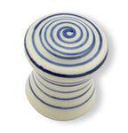Porzellanknopf Ø 29mm blau weiß