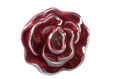 Vintage Porzellanrose bordeaux-silbern klein
