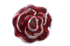 Vintage Porzellanrose bordeaux-silbern klein