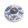 Landhausstil Ø 38mm Porzellanknopf mit Strassstein altsilbern