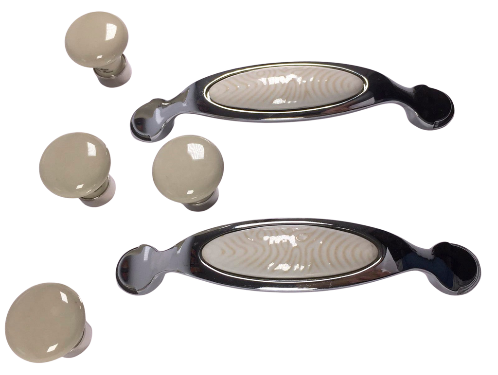 Potpourri Elfenbein 6-teilig Griff und Knopf