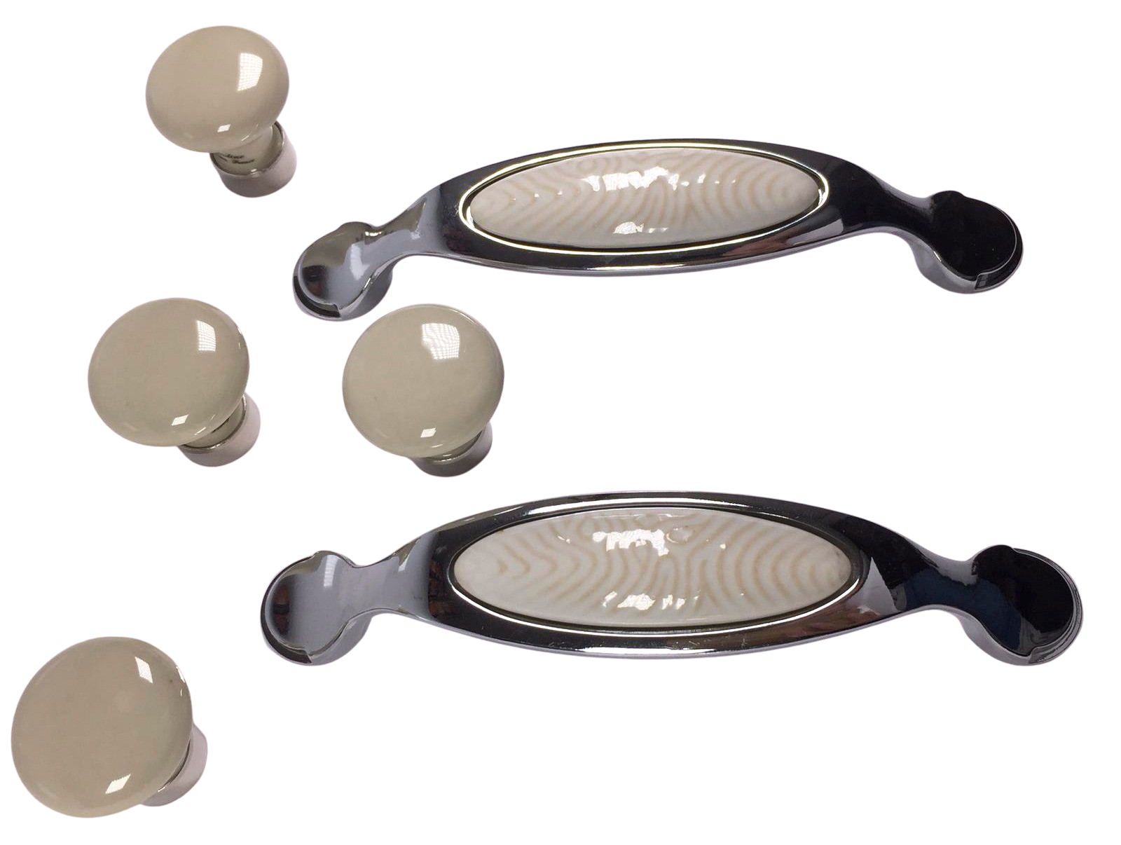 Potpourri Elfenbein 6-teilig Griff und Knopf