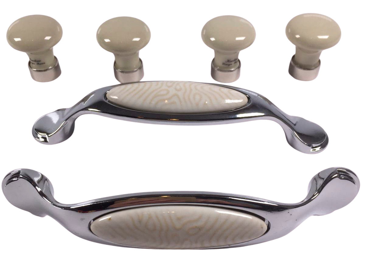 Potpourri Elfenbein 6-teilig Griff und Knopf