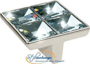 Möbelknopf Swarovski Crystal transparent 4 Steine
