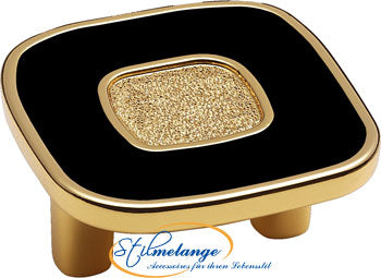 Möbelknopf IMPERIAL schwarz-golden groß