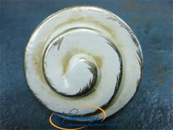 Keramikknopf Ø 45mm Spirale creme-gold