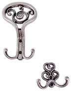 Kleiderhaken Art Deco klein altsilber
