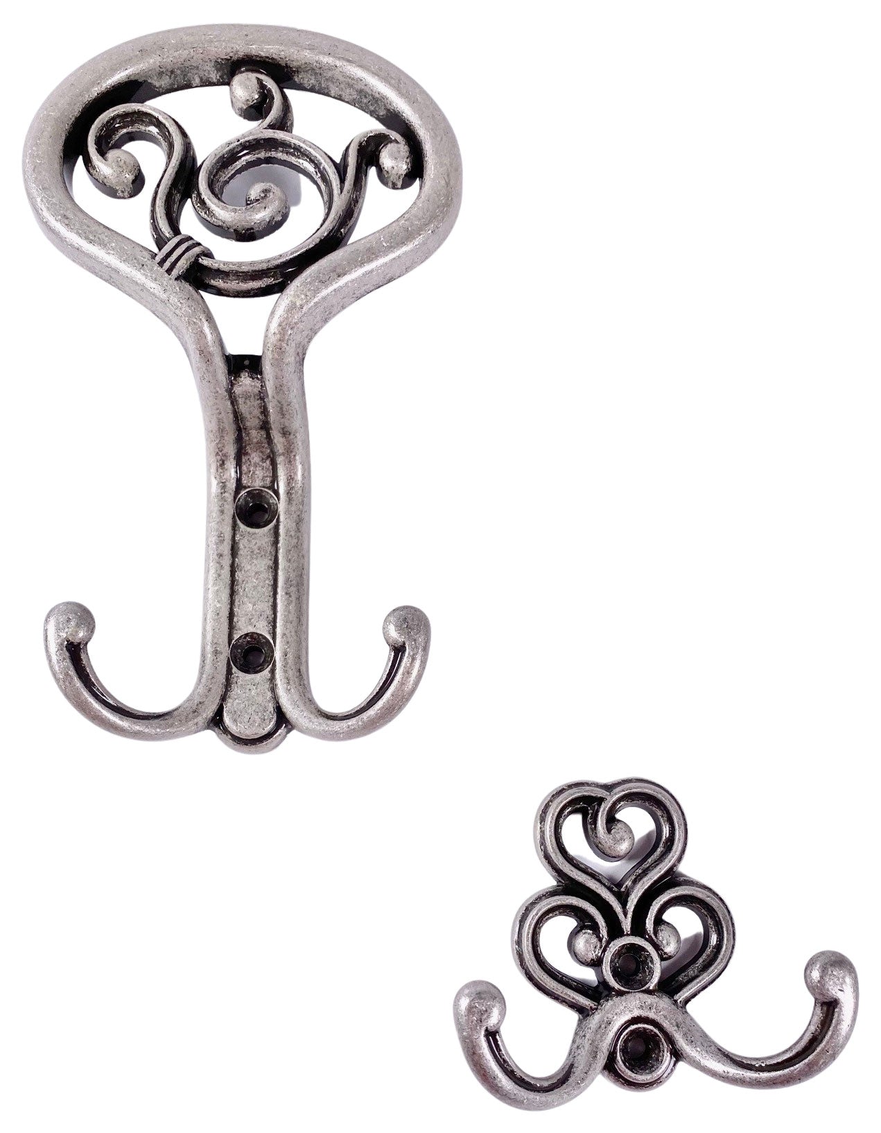 Kleiderhaken Art Deco klein altsilber