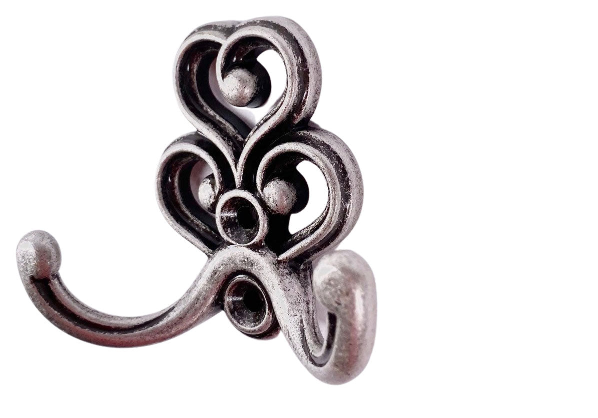 Kleiderhaken Art Deco klein altsilber